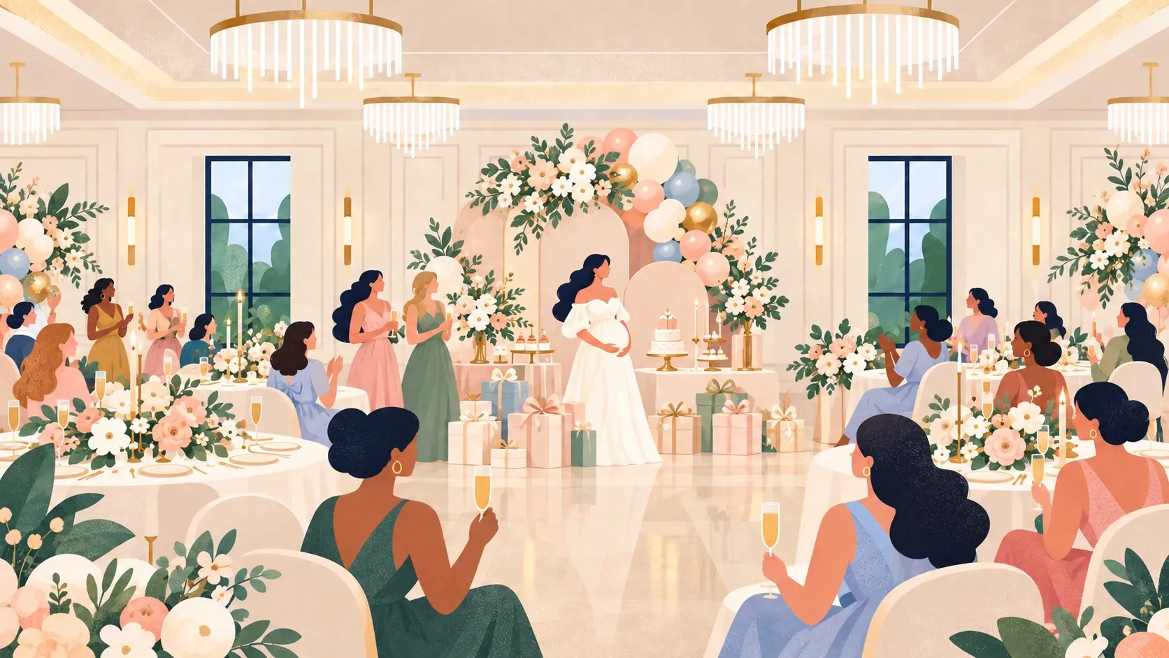 The same room set for baby shower